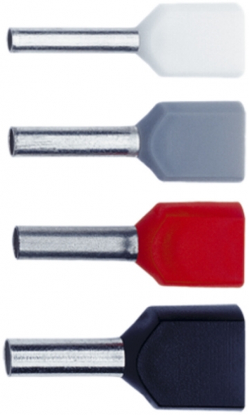 Embout de câble jumelé isolé 2×2.5mm² L=12mm type DIN bleu 