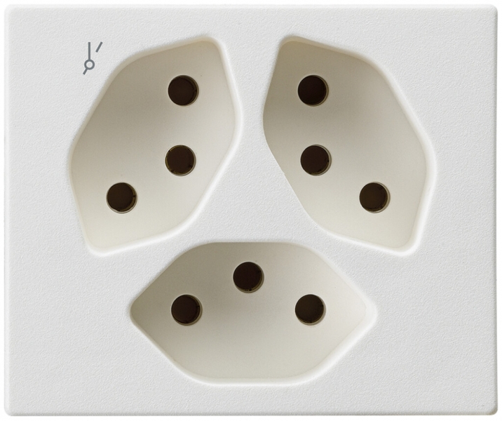 Prise FLF Hager 3×type 13 1×S D blanc 