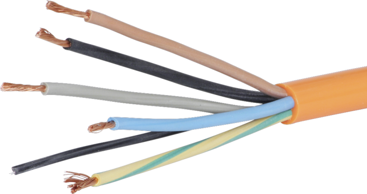 Câble EPR-PUR 5×2.5mm² 3LNPE orange Une longueur