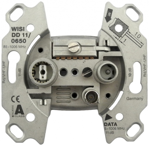 Prise de données R/TV DD11 11dB 5…65MHz, sans crampon 