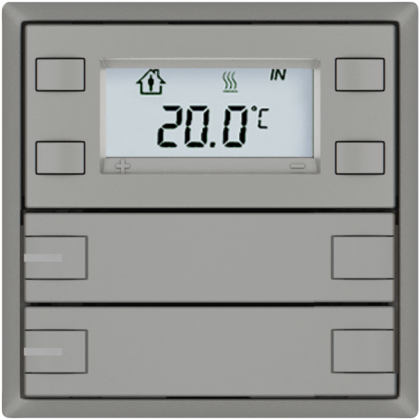 Pulsante RTH EDIZIO.liv SNAPFIX® c.RGB-LED 2×tasti com.2T grc 