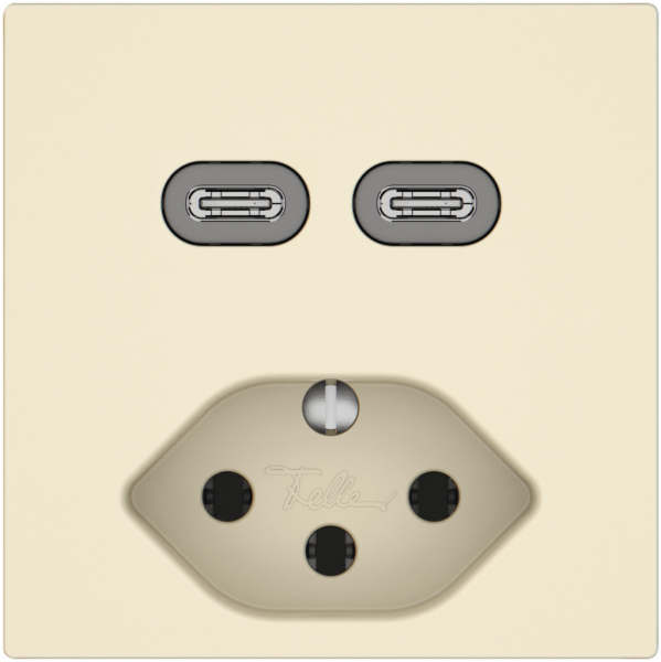 Presa di ricarica USB EDIZIO.liv SNAPFIX® USB C+C/T13 3A 230VAC cr 