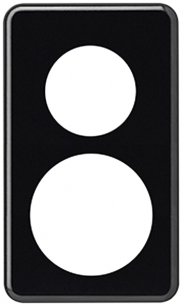 Placca di copertura basico 2×1 Ø43mm+Ø58mm nero 