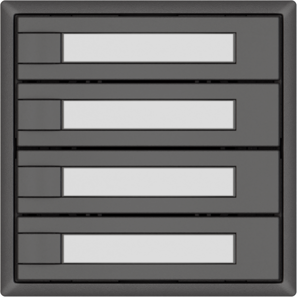 Poussoir universel EDIZIO.liv UNI SNAPFIX® 12…48V s.LED 4× comm.1T étiqu.grf 