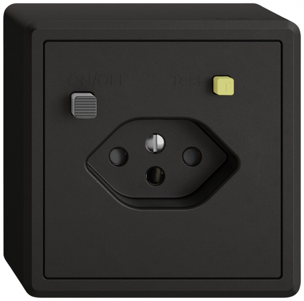 AP-Steckdose FI EDIZIO.liv 1×T13 mit Shutter sz 