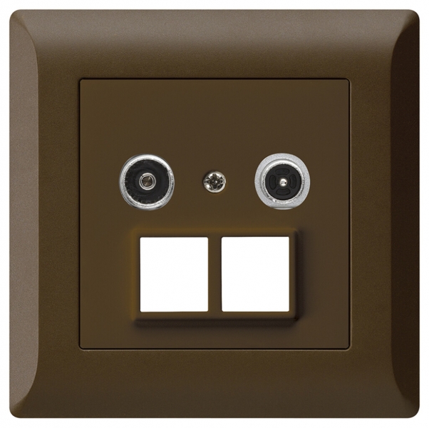 Prise multimédia ENC kallysto.line R/TV 14dB 2GHz brun 