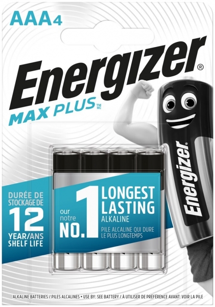 Pile alcaline Energizer Max Plus AAA LR03 1.5V blister à 4 pièces 