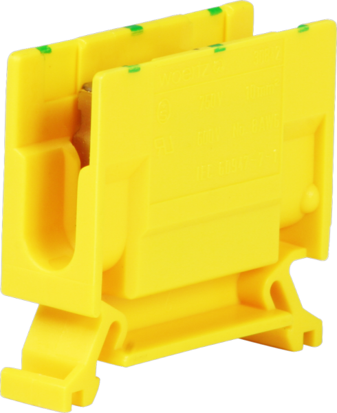 Morsetto di derivazione Woertz 4…10mm² 57A 750V vite 2×1 guida DIN 35mm ve/gi 