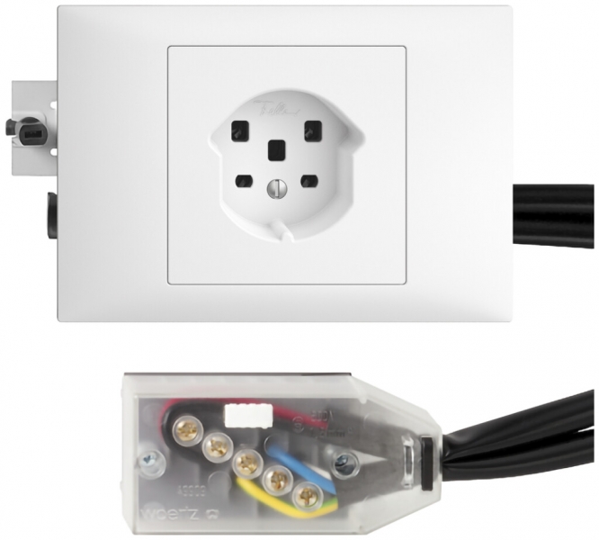 Prise INC EDIZIOdue T25 blanc 45…69mm pour câble plat Technofil 