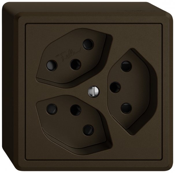 Presa AP EDIZIO.liv SNAPFIX® 3×T13 con shutter ma 