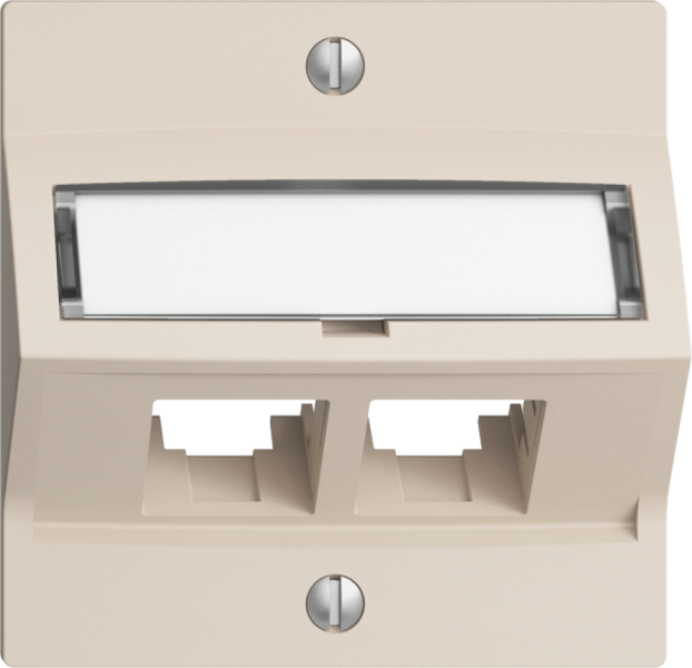 Kit di montaggio S-One EDIZIOdue F per 2×RJ45 obliquo, crema 