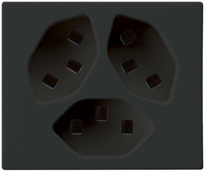 Prise FLF Hager 3×type 23 D noir 