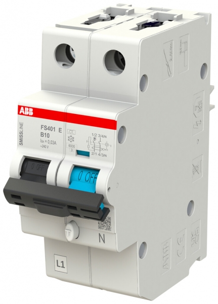Disgiuntore differenziale ABB FS401E SMISSLINE TP B-10A/30mA 1LN 6kA tipo A 