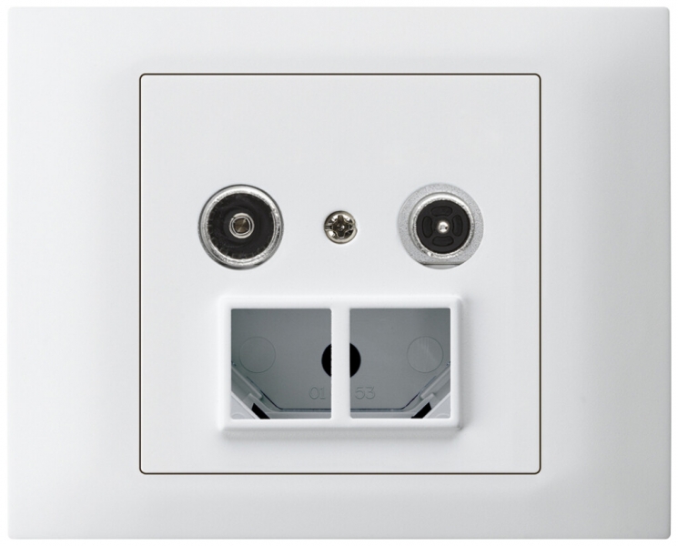 Presa multimedia INS kallysto R-TV c.scatola INS G3 montaggio T 23dB 2GHz bianco 