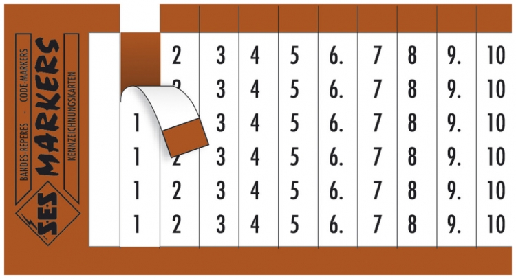 Carta di marcaggio SES 1…33 bianco/nero 