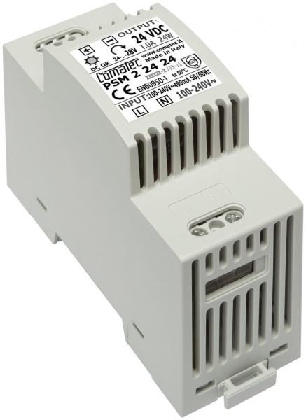 Alimentazione AMD Comatec PSM2, IN: 100…240VAC, OUT: 24VDC/24W, stabilizz. 2UM 