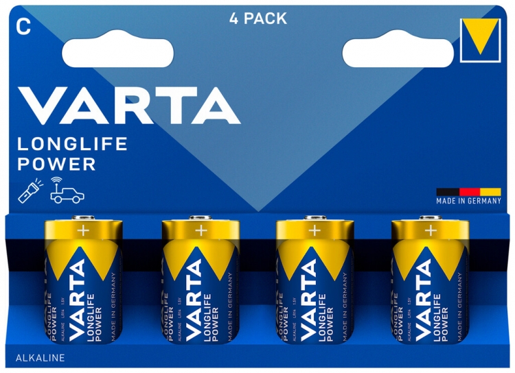 Batterie VARTA Consumer Longlife Power C alcaline Mn 1.5V blister à 4 pièces 