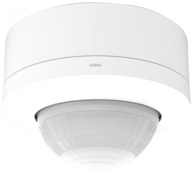 Rilevatore di presenza AP Niko P46LR 360° Slave DALI BMS 32…37m IP54 bianco 