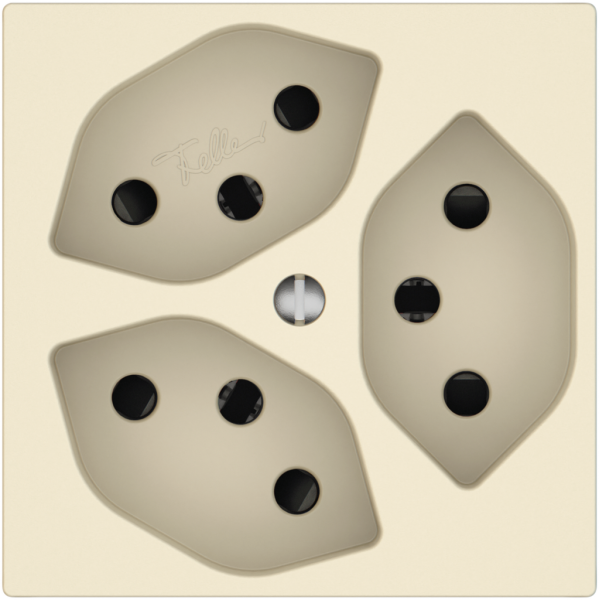 Steckdose EDIZIO.liv SNAPFIX® 3×T13 mit Shutter cr 