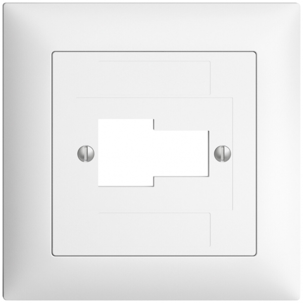 Kit frontal EDIZIOdue blanc 88×88mm 1×TT 1×RJ45 