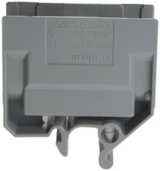 Morsetto di derivazione Woertz 16…35mm² 125A 750V raccordo a vite 2×1 guida G gr 