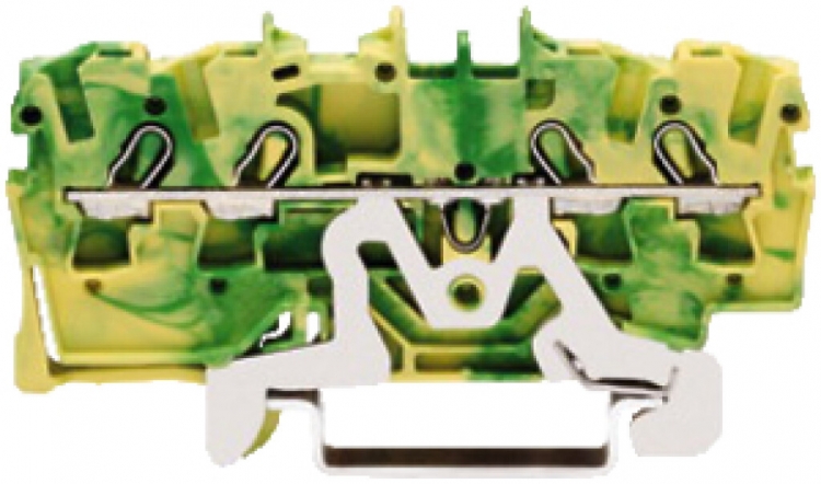 Morsetto di passaggio WAGO Top Jop-S 2.5mm² 4L verde/giallo ser.2002 