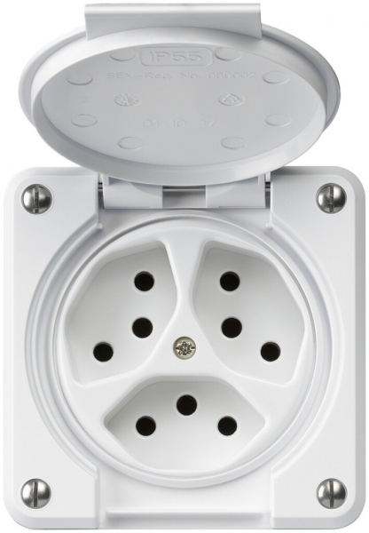 Presa INC robusto 3×tipo 13 bianco 