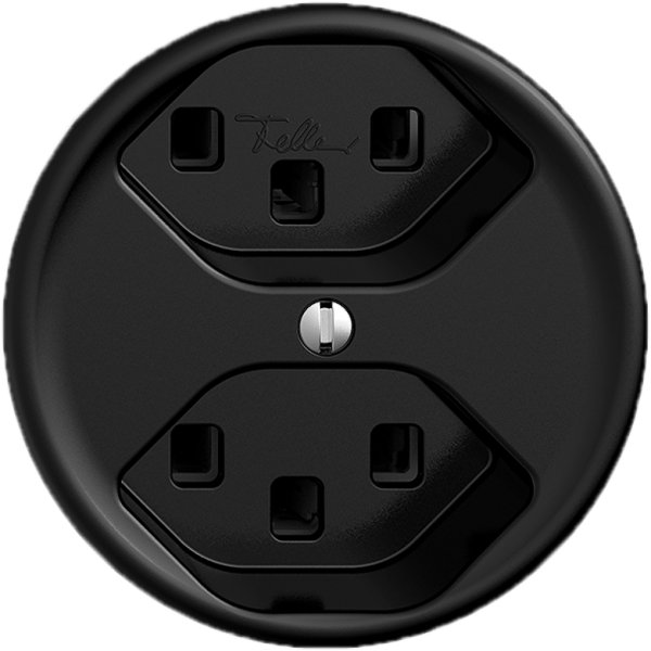 Prise STANDARDdue 2×T23 noir 