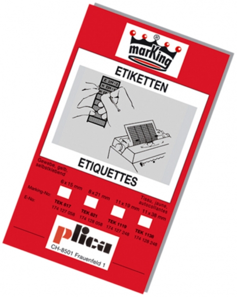 Carte de marquage TEK 38×11mm jaune avec 220 pcs 