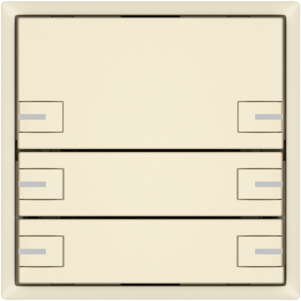 KNX-Taster RGB EDIZIO.liv SNAPFIX® Temperaturfüh.RGB-LED 6×T 1-Tbed.cr 