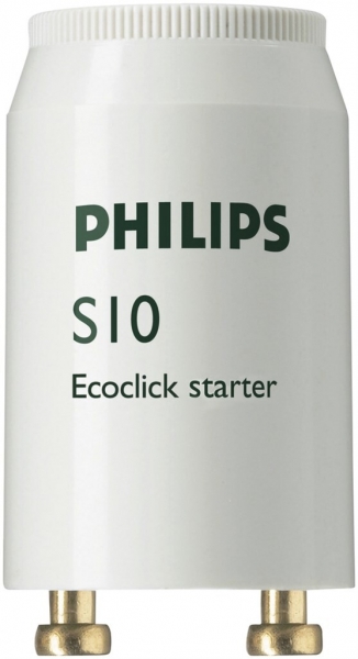 Starter à effluve Philips Ecoclick S10 4…65W SIN 220…240V EUR/20X25CT blanc 