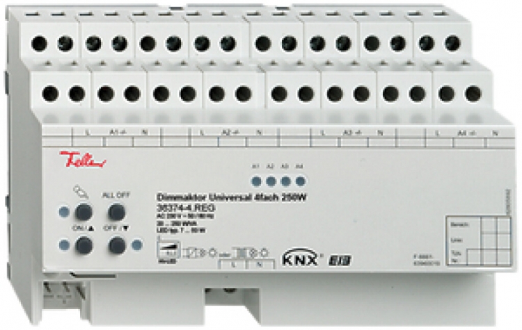 REG-Universal-Dimmaktor KNX FH 36374-4.REG, 4×20…250W 