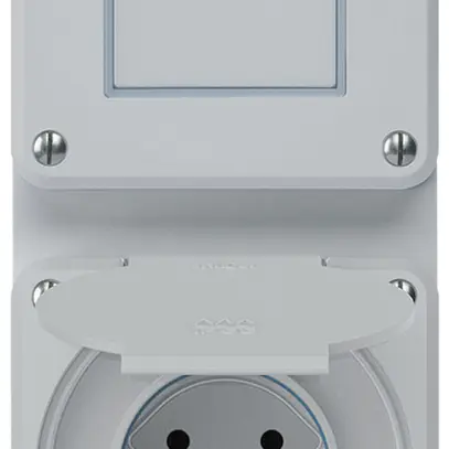 Combinaison ENC robusto 2×1, interrupteur schéma 3/prise T15 IP55 gris 