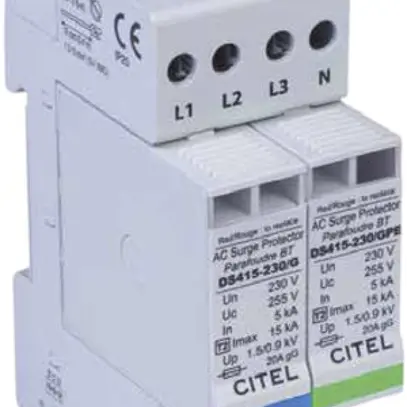 Überspannungsableiter Flury DS 415S/G-230, Type 3, 4-polig 