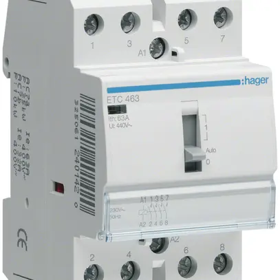 Contacteur AMD Hager 230VAC 3 fermeur 0 ouvreur 25A avec fonction jour/nuit 2UM 