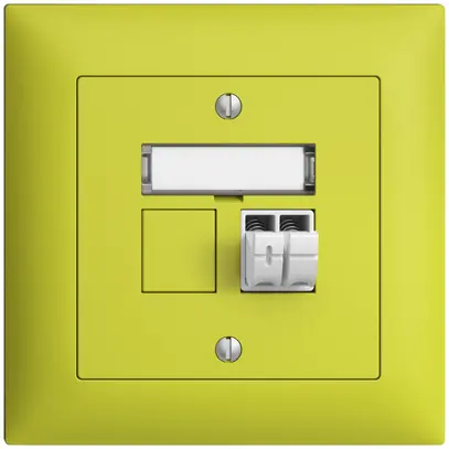 Prise audio ENC Push Type EDIZIOdue FMI, 1×, kit d'inscription, lemon 