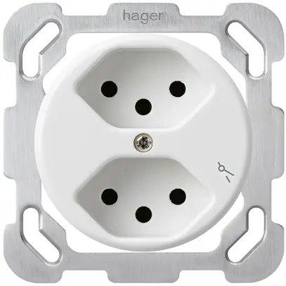 Inserto per presa INC basico 2×tipo 13/1 bianco con protezione bambini 