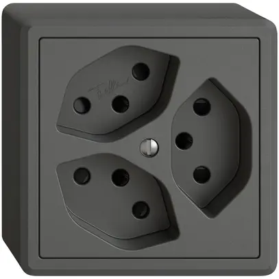 Presa AP EDIZIO.liv SNAPFIX® 3×T13 con shutter grs 