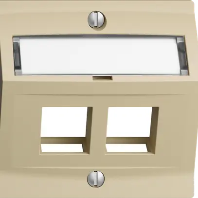 Montageset EDIZIOdue F, mit Schrägauslasshaube, für 2×Keystone, vanille 