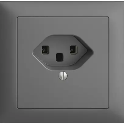 Prise INC EDIZIOdue T23 16A gris foncé, bornes à vis 