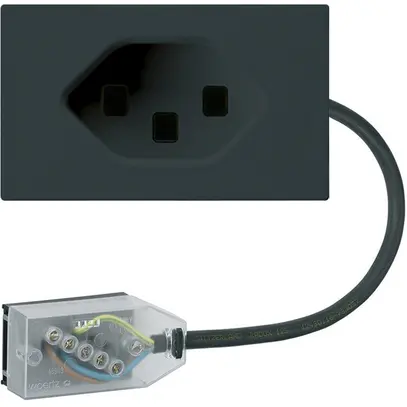 Prise INC 1×type 23 Hager FLF pour câble plat Technofil L1 noir 