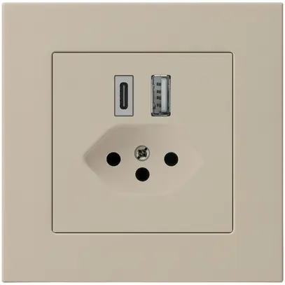 Presa di carica USB INC kallysto.pro 18W PD 1×tipo A 1×tipo C T13 beige 
