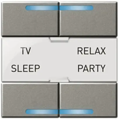 Poussoir de scène ENC MyHOME magnésium, 4 fois bus-SCS 