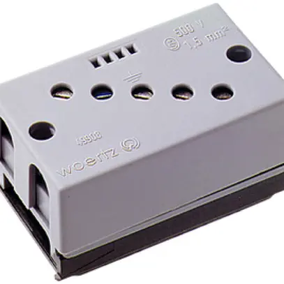 Boîte de raccordement Woertz pour câble plat Technofil 5P 3×Ø10mm transparent 