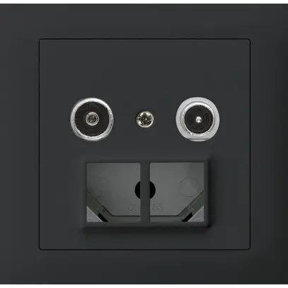 Prise multimédia INC kallysto R-TV avec boîte INC G3 montage T 10.5dB 2GHz noir 