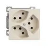 Presa AP EDIZIOdue 3×T13 crema 3×S interno per combinazione 