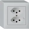 Prise AP kallysto 2×T13/1 gris clair 