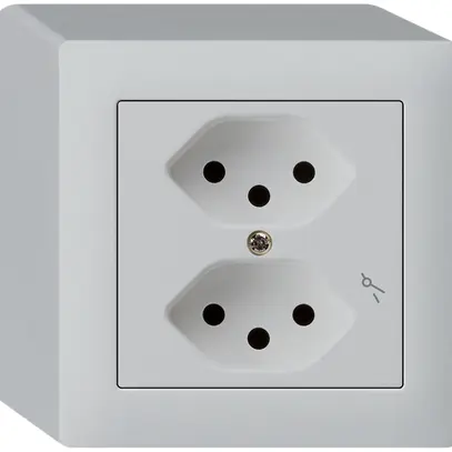 Prise AP kallysto 2×T13/1 gris clair 