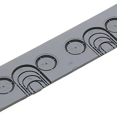 Coperchio R&M U-box 410 pieno passa cavo 4×M20-M25 grigio 