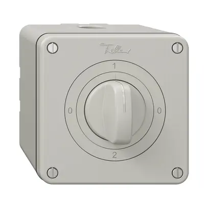 Interruttore rotativo NAP NEVO, 2/1 L, con manopola, KS, 0-1-0-2, grigio chiaro 